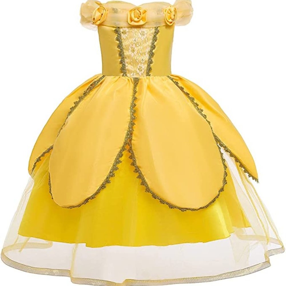 Belle Inspired Princess Dress – Girls Size 4T – NEW